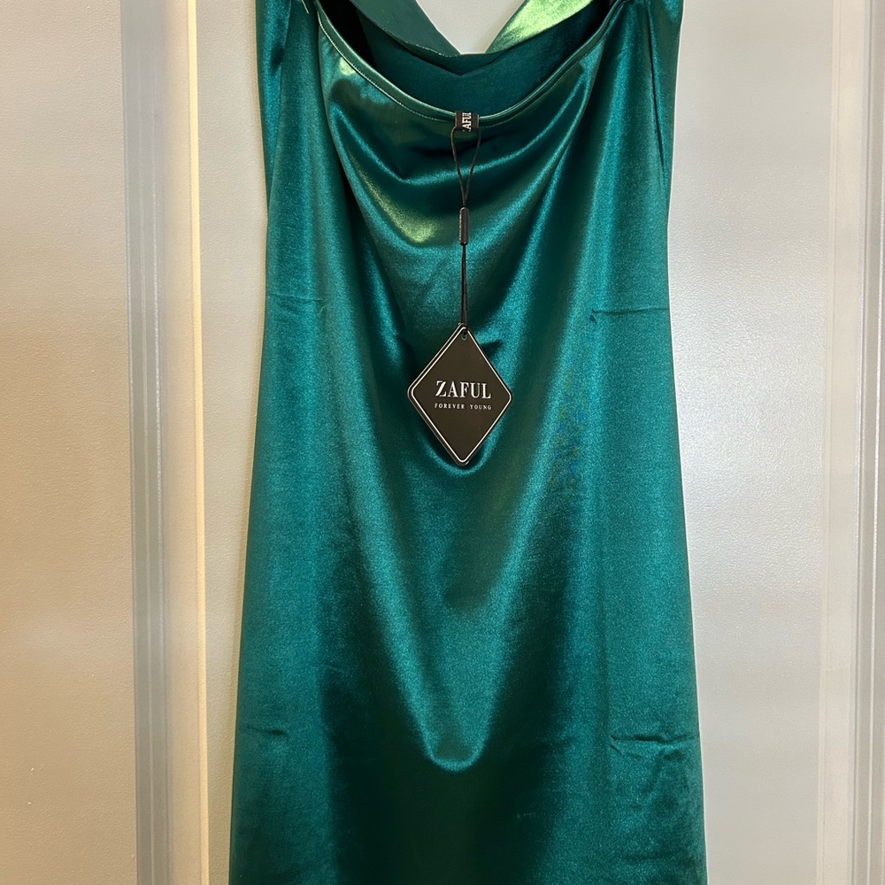 Dark Green Slip Dress S - Picture 5 of 5